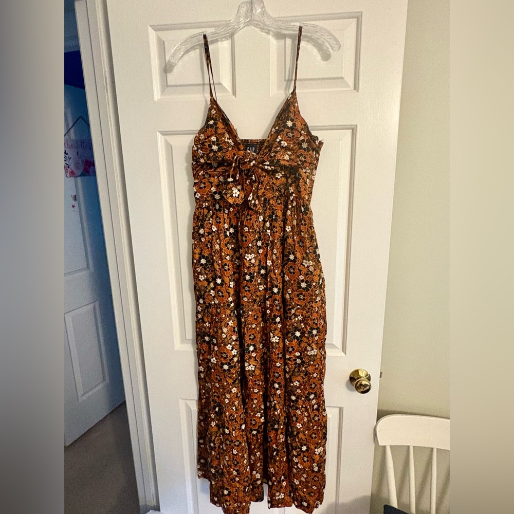 GAP Brown Black Sundress Sleeveless Midi